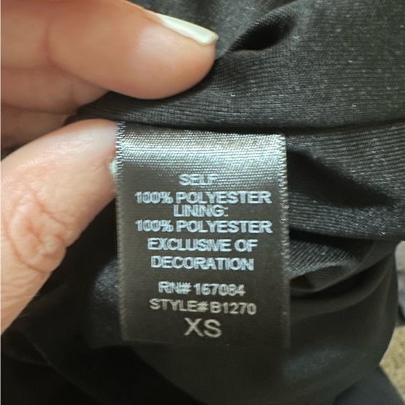 Tuckernuck Velvet Black Dress with Lace Trim in Size XS NWT - Picture 6 of 6